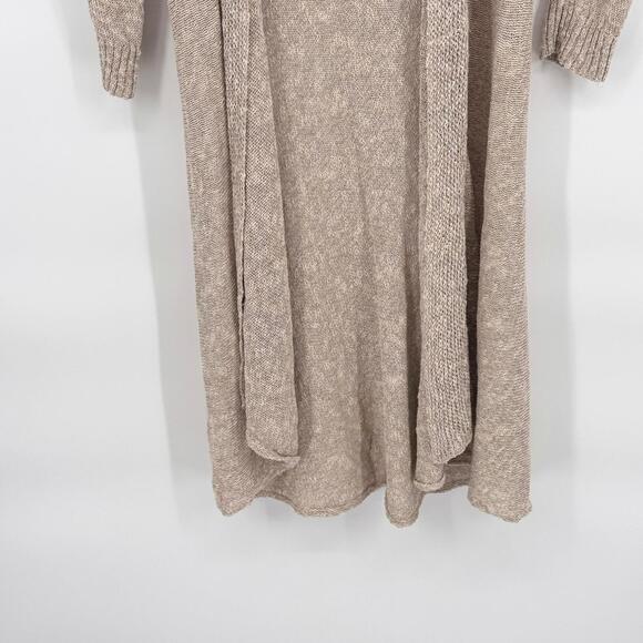 Eileen Fisher Minimalist Linen Beige Sweater Cardigan L Cottagecore Scandistyle - Picture 7 of 9